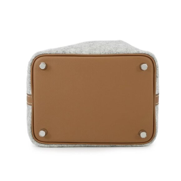 HERMES Picotin Lock Size PM Felt Grease Pale/Gold - Picture 3 of 12